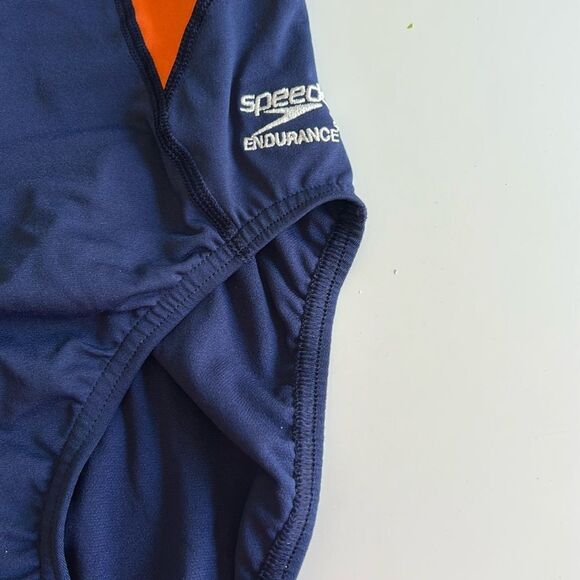 Speedo Spark Splice Crossback One Piece Orange/Navy, size 32/6, NWT - Picture 5 of 11